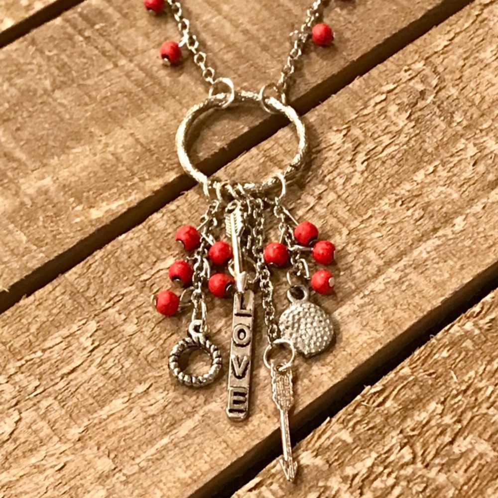 Long Necklace Handmade Love Repurposed Unique
